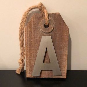Initial A wooden decorative hanging piece